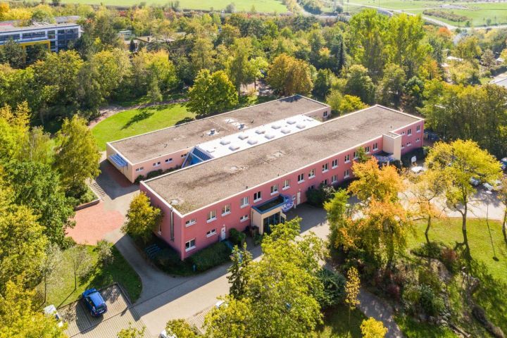 Das Stadtteilzentrum LISA aus der Luft fotografiert.